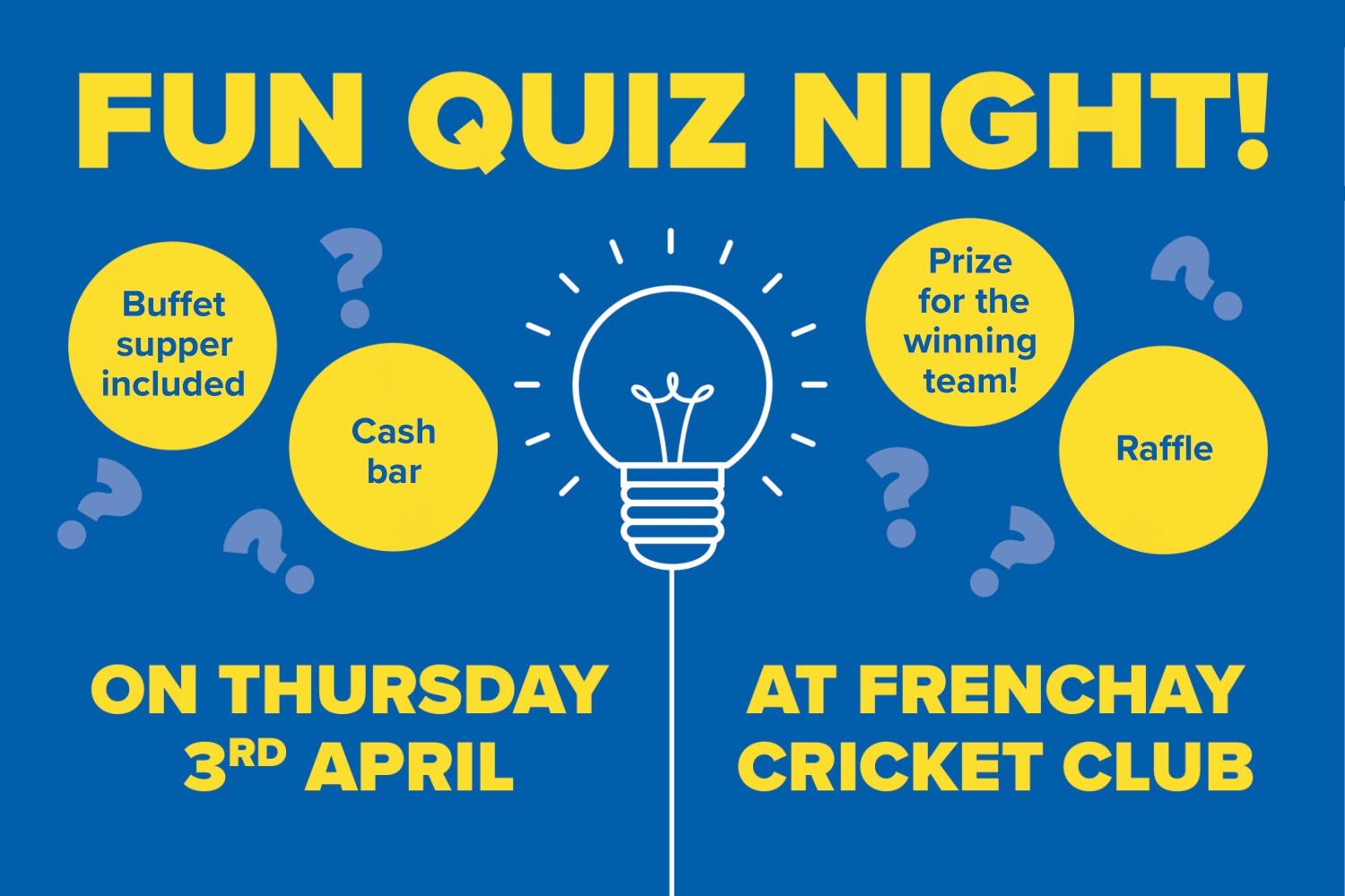 Quiz Night with buffet supper included